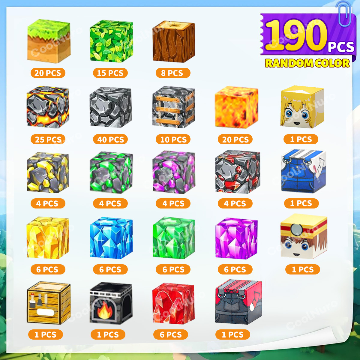 Magnetic Building Block Toy Lava Halloween Scene Set